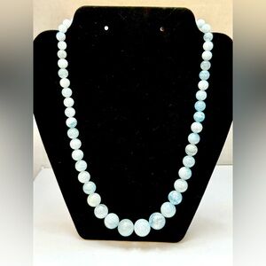 Jay King DTR Mine Finds - Sterling Silver and Graduated Aquamarine Bead Necklace